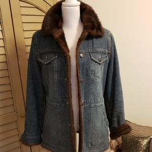 MARVIN RICHARDS FAUX FUR DENIM JACKET